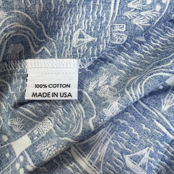 Smiling Button New Cotton By The Sea Winnie In Blue - Picture 4 of 6